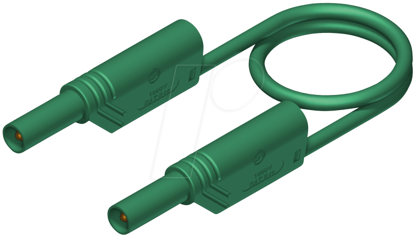 Bild von MLSS WS 50 GN - Silikon-Messleitung, 1,0 mm², 0,5 m, grün, gesichert, stapelbar