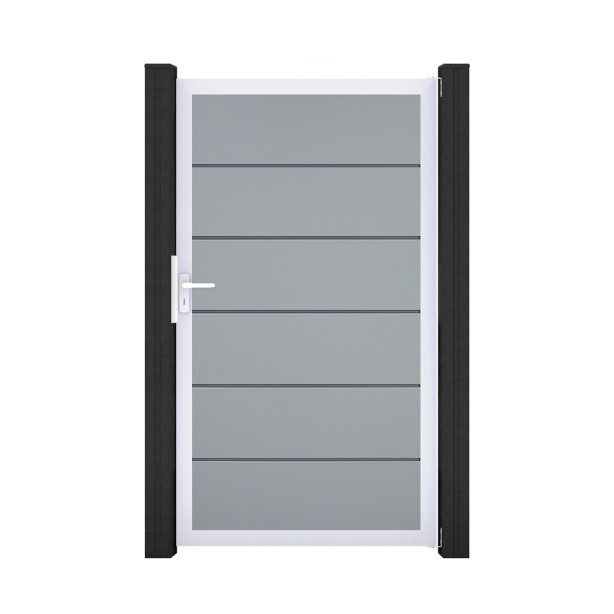 Bild von GroJa BasicLine PVC Stecksystem Premium Universal Einzeltor mit Alurahmen anthrazitgrau