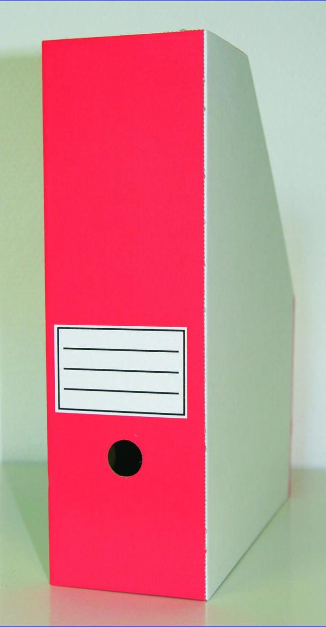 Bild von Top-Print Archiv-Stehsammler Wellpappe weiß/rot , DIN A4