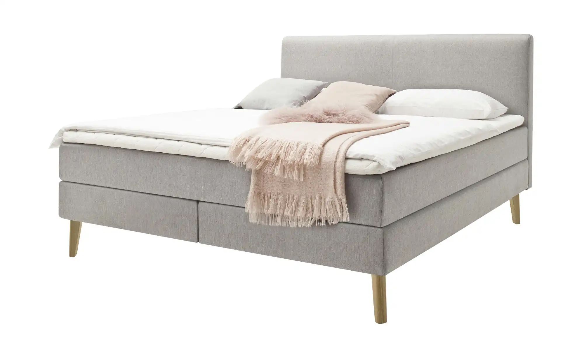 Bild von Boxspringbett  Oxfordshire ¦ grau ¦ Maße (cm): B: 183 H: 114 T: 213 Betten > Boxspringbetten > Boxspringbetten 180x200 - Höffner