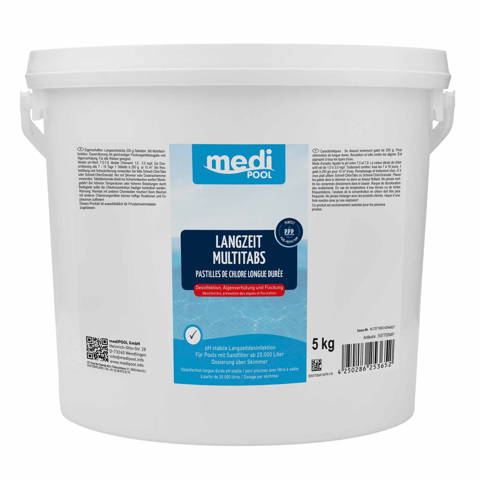 Bild von mediPOOL Poolpflege Langzeit-Multi Tabs - Tabletten, Desinfektion, Flockmittel, (Kein Set)