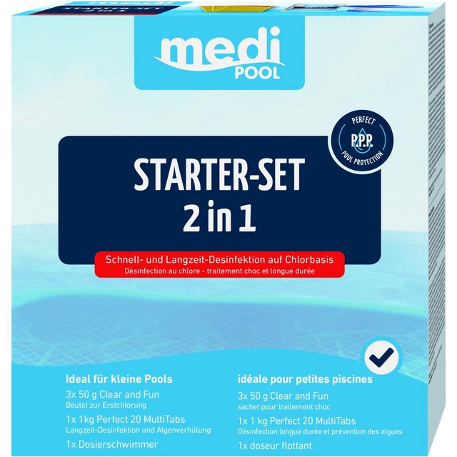Bild von Medipool - Starter Set 2in1: Perfect 20 MultiTabs, Schwimm-Dosierer, 3 x Dosierbeutel zur Schockchlorung