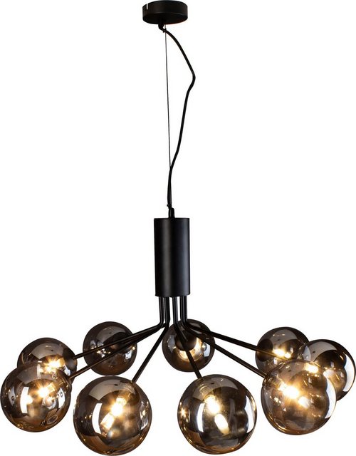 Bild von Leuchte.Store Pendelleuchte Neptun,Hängelampe in Schwarz,Hängeleuchte aus Metall & Glas,Esstischlampe 9 flammig (9xG9 max.28 Watt),Wohnzimmerlampe,Glasleuchte,Pendellampe…