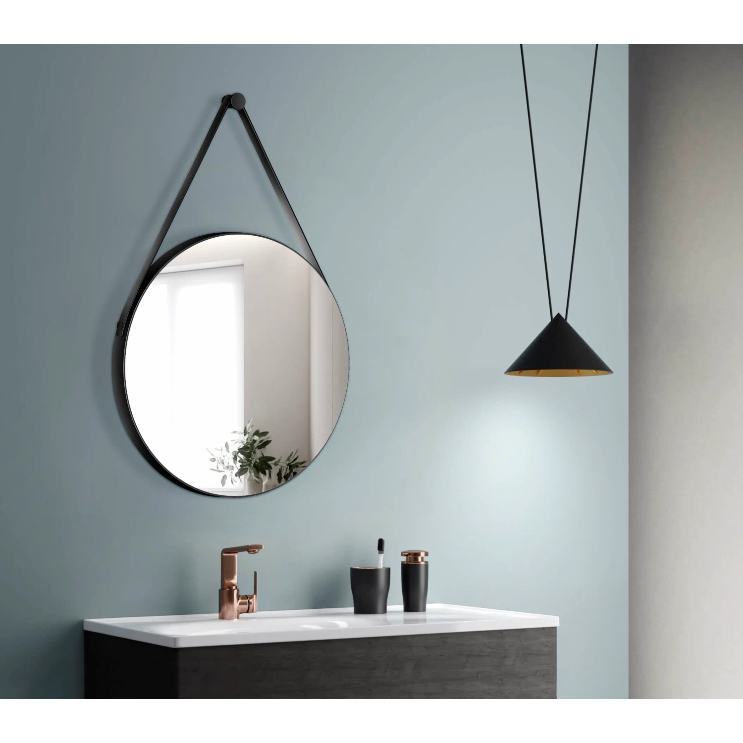 Bild von DSK Designspiegel Black Vince Ø 60 cm Schwarz