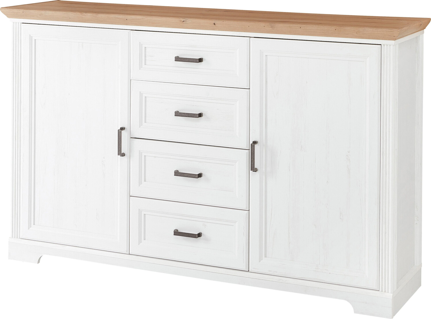 Bild von JASMIN Sideboard in Pinie hell, Artisan Eiche Optik - Kommode im Landhausstil mit Schubladen und viel Stauraum - 165 x 102 x 41 cm (B/H/T)