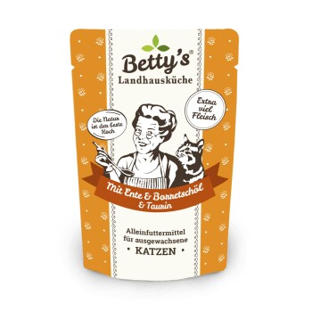 Bild von Betty's Landhausküche Frischebeutel mit Ente 12 x 100g für Katze