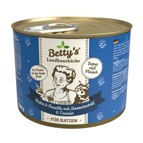 Bild von Betty's Landhausküche Huhn und Forelle mit Borretschöl für Katzen