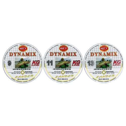 Bild von WFT Round Dynamix Zander Yellow 150m – Geflochtene Angelschnur für Zanderangeln