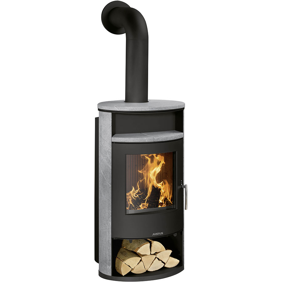 Bild von JUSTUS Kaminofen »Island Aqua«, schwarz/grau, Speckstein, 10 kW, wasserführend