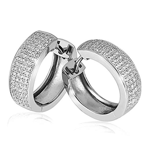 Bild von Paar Creolen Glamshine 925 Sterlingsilber 144 weiße Zirkonia Microsetting