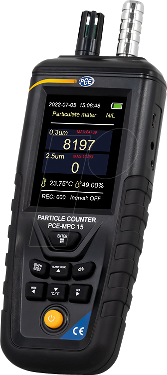 Bild von PCE Instruments Raumluft-Qualitätssensor Partikelzähler MPC 15 orientierende Messung Datenlogger