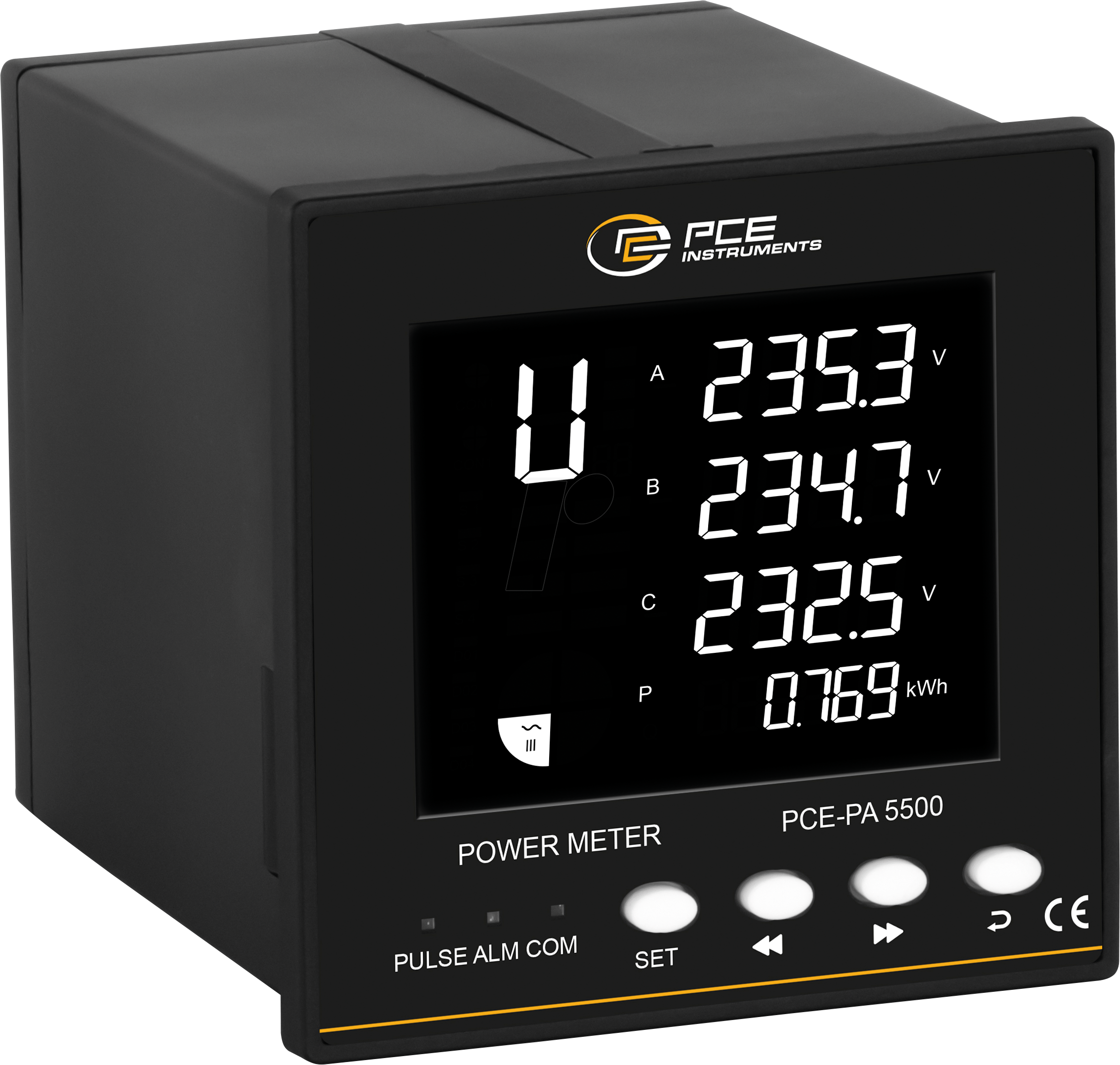 Bild von PCE Instruments PCE-PA 5500 Netz-Analysegerät 3phasig, 1phasig Energiemessungen, Grafisches Display
