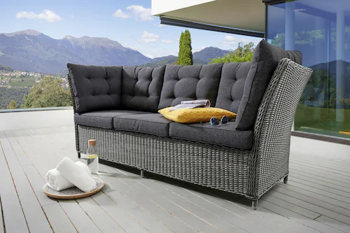 Bild von Destiny Loungesofa "PALMA", Aluminium, Polyrattan, 3er Bank, inkl. Auflagen