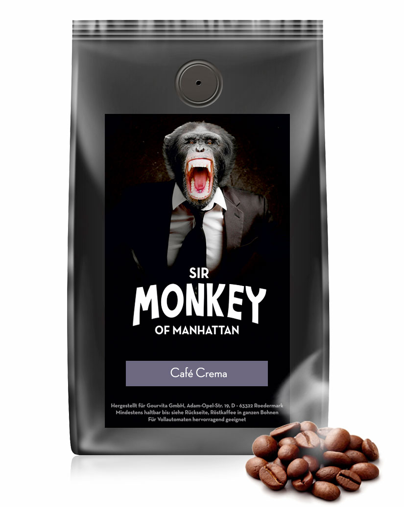Bild von Kaffee CAFÉ CREMA von Sir Monkey of Manhattan, 500g Bohnen