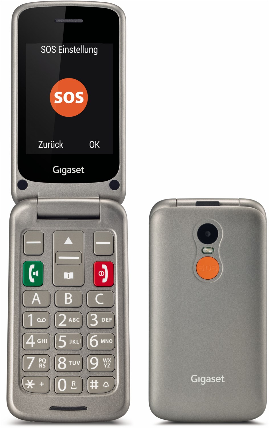 Bild von Gigaset GL590 - Mobiltelefon - Dual-SIM - microSDHC slot - GSM - 220 x 176 Pixel - RAM 32 MB - 0,3 MP - Titanium Silver