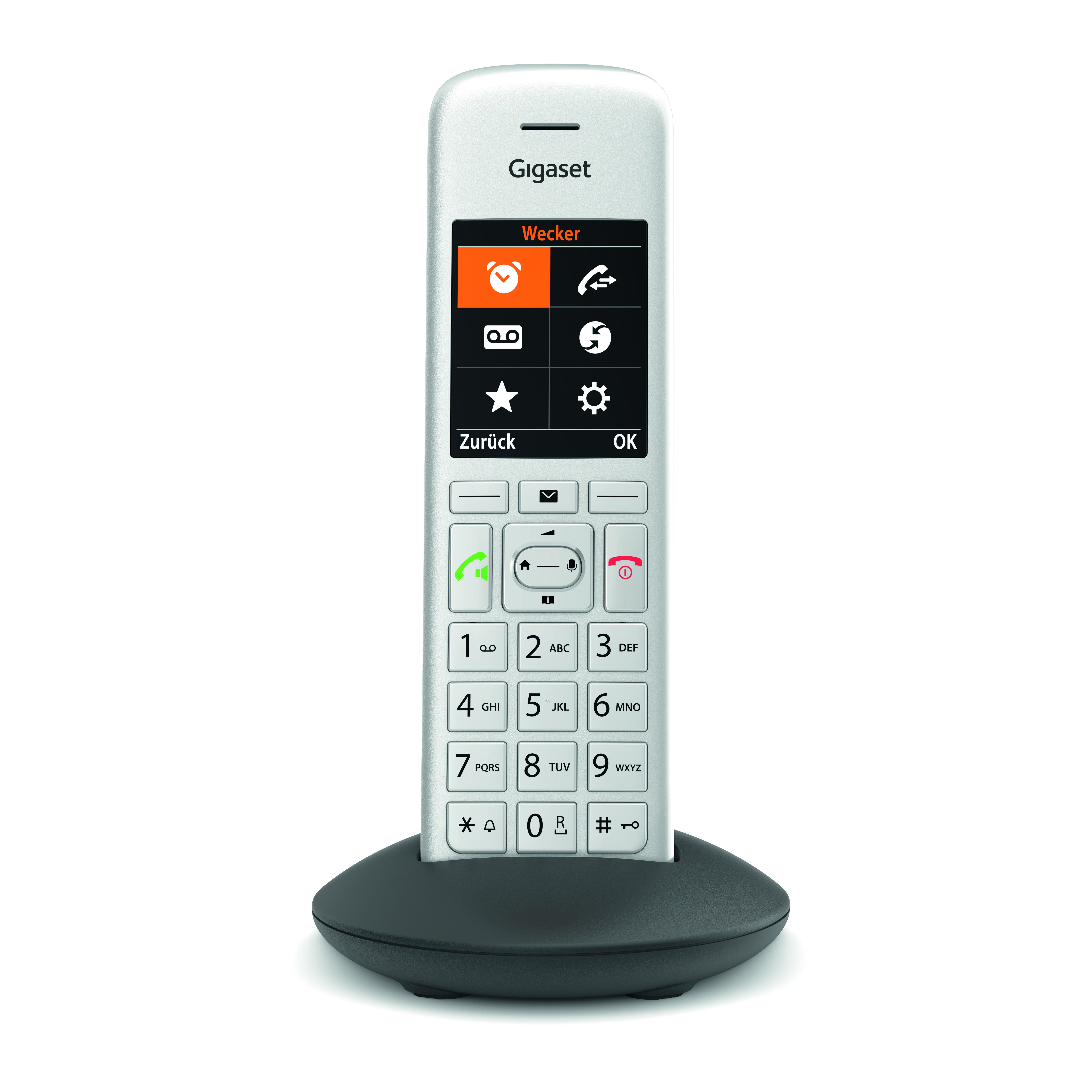 Bild von Gigaset CE575HX - DECT-Telefon - Kabelloses Mobilteil - Freisprecheinrichtung - 200 Eintragungen - Anrufer-Identifikation - Silber (S30852-H2969-B104)