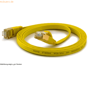 Bild von wantec wantecWire Patchkabel CAT6A extraflach FTP gelb 1,50m