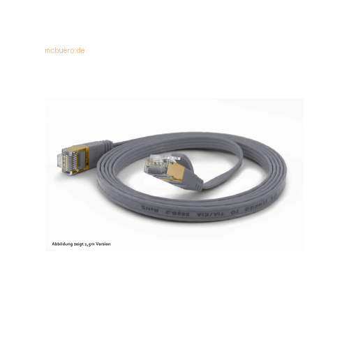 Bild von wantec Wire Patchkabel CAT6A extraflach FTP grau 7,0m