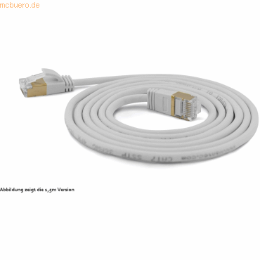 Bild von 1.50m wantec Cat. 7 Rohkabel Patchkabel S/STP RJ45 Stecker auf RJ45 Stecker Grau ANSI/TIA-568-C.2 / Rastnasenschutz / Slim