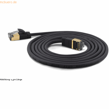 Bild von Wantec Extra dünnesCat.7 Rohkabel SSTP Patchkabel - 25 m -Cat.7 Rohkabel - S/FTP (S-STP) - RJ-45 - RJ-45 - Schwarz (7210)