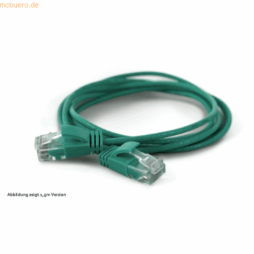 Bild von 2.00m wantec Cat. 6a Patchkabel UTP RJ45 Stecker auf RJ45 Stecker Grün Rastnasenschutz / Slim