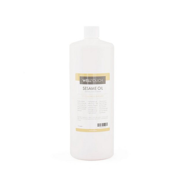 Bild von Welltouch Gleit- & Massageöl Sesamöl 1. Kaltpressung, gereift 1 Liter Flasche