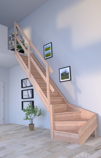 Bild von STARWOOD Raumspartreppe »Rhodos«, Buchenholz, 13 Stufen, max. Geschosshöhe 300 cm - braun