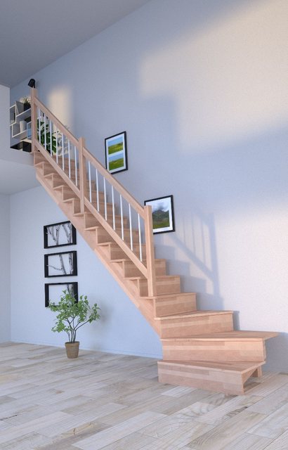 Bild von STARWOOD Systemtreppe »Lindos«, Buchenholz, 13 Stufen, max. Geschosshöhe 300 cm - braun