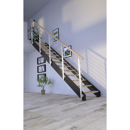 Bild von STARWOOD Systemtreppe »Kos«, Metall, 13 Stufen, max. Geschosshöhe 280 cm - braun