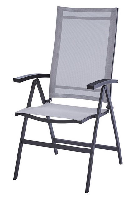 Bild von Diamond Garden Gartensessel Diamond Garden Valencia Klappsessel Alu-Armlehne - schwarz / weiß