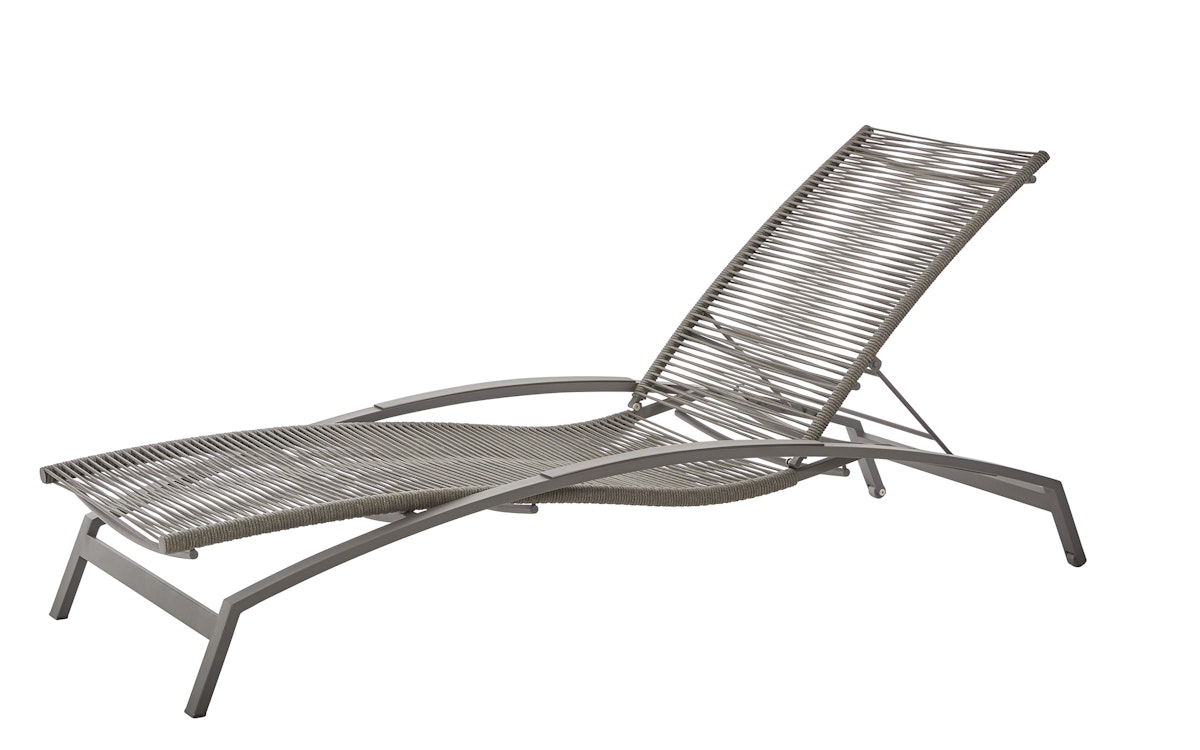 Bild von Diamond Garden Valencia Liege - "Rope" / Edelstahl Dunkelgrau / Rope Grau / Armlehne Alu