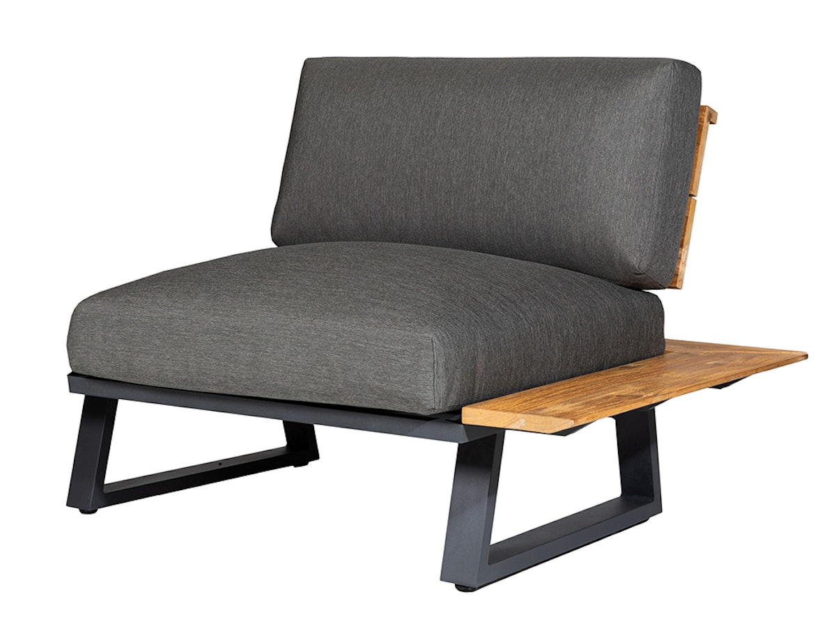 Bild von Diamond Garden Modullounge kurze Ecke rechts NORA Sun & Rain, Aluminium / Teak / Tuvatextil (100 % Polyacryl)