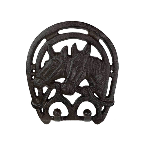 Bild von Zeitzone Wandgarderobe 2 Pferde Hufeisen im Vintage-Stil
