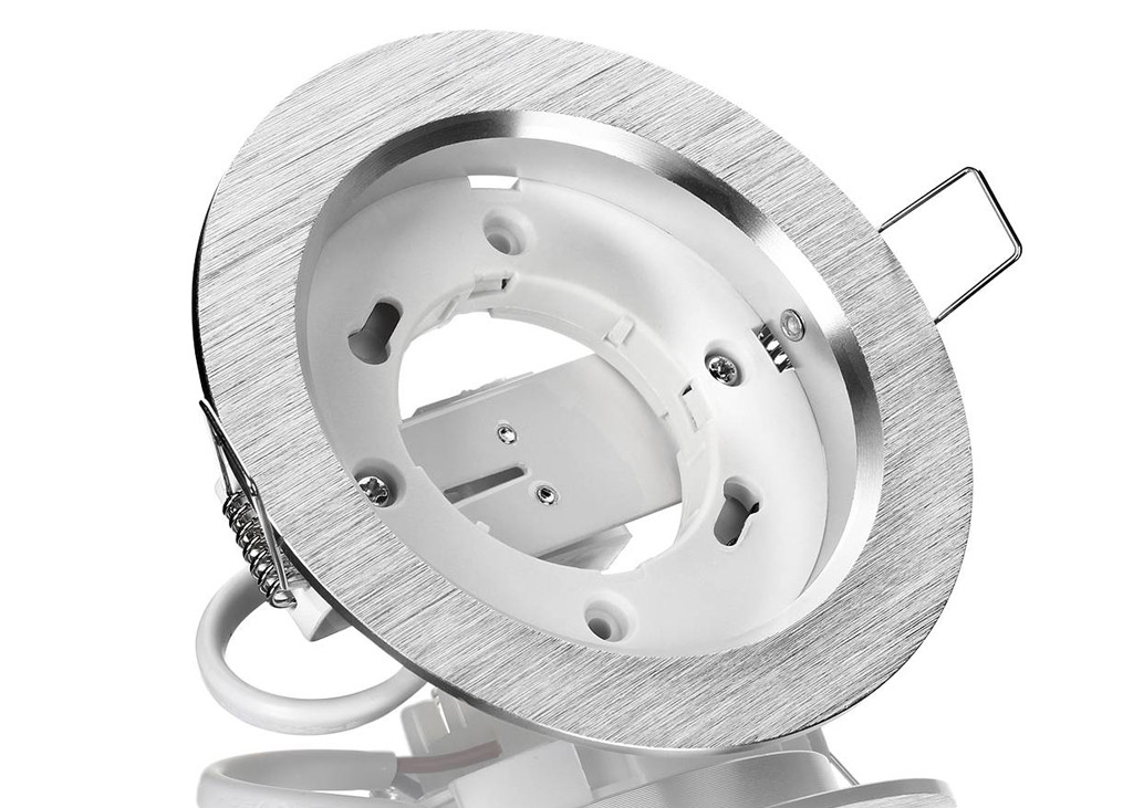 Bild von GX53 Einbaurahmen Strahler Aluminium geb?rstet rund