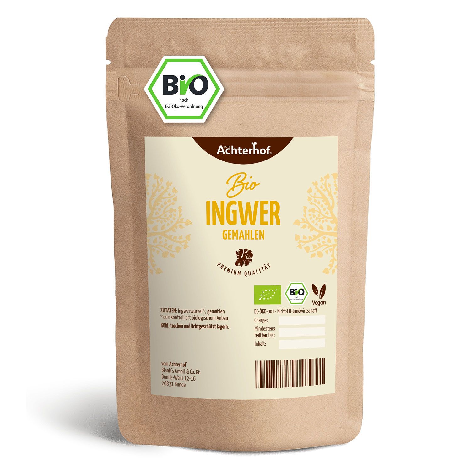 Bild von Achterhof Bio Ingwer gemahlen