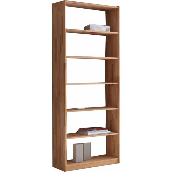 Bild von Ticaa Standregal Standregal Bücherregal Simon Buche 6 Fächer, Massives Qualitätsholz (20mm Stärke), hochwertige Verarbeitung