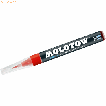 Bild von Molotow, Marker, Pinselmarker Pump Softliner Aqua 1mm zinnoberrot (zinnoberrot, 1 mm, 1 x)