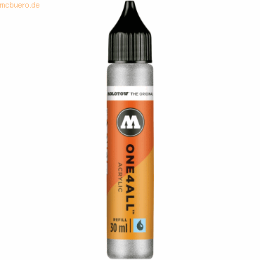 Bild von Molotow, Ersatzpatrone, Nachfülltinte One4All für Permanentmarker 30ml metallic silber (Nachfülleinheit, Silber)