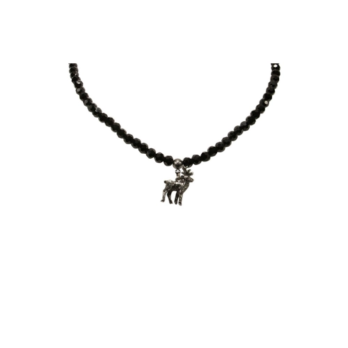 Bild von Alpenflüstern Collier Perlen-Trachtenkette Hirsch klein (schwarz)