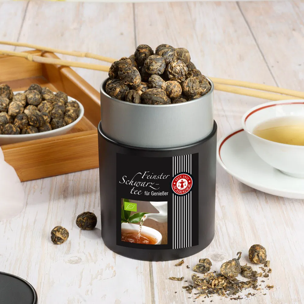 Bild von Schrader Schwarzer Tee China Lapsang Souchong Pearls Bio