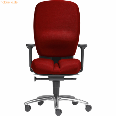 Bild von SITWELL STEIFENSAND AG Drehstuhl Büro-Drehstuhl Mister Office mit Armlehnen Alu-Fußkreuz rot