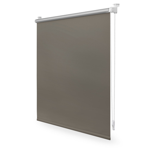 Bild von Lichtblick Thermorollo ohne Bohren, Klemmfix, Verdunklungsrollo, Hitzeschutz, Sichtschutz, Wandmontage, Deckenmontage, Rollo für Fenster und Türen Taupe,B80 x H220 cm