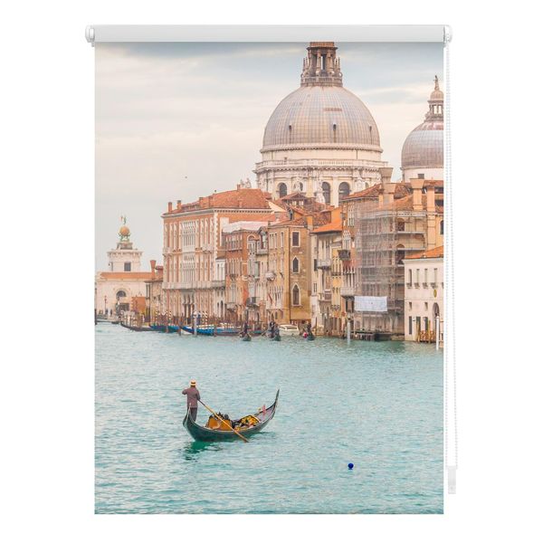 Bild von Lichtblick Klemmfix Tageslicht-Rollo mit Motiv, ohne Bohren, Blickdicht, Seitenzugrollo, Made in Germany, Venedig Canal Grande - Blau 90 x 150 cm (B x L)