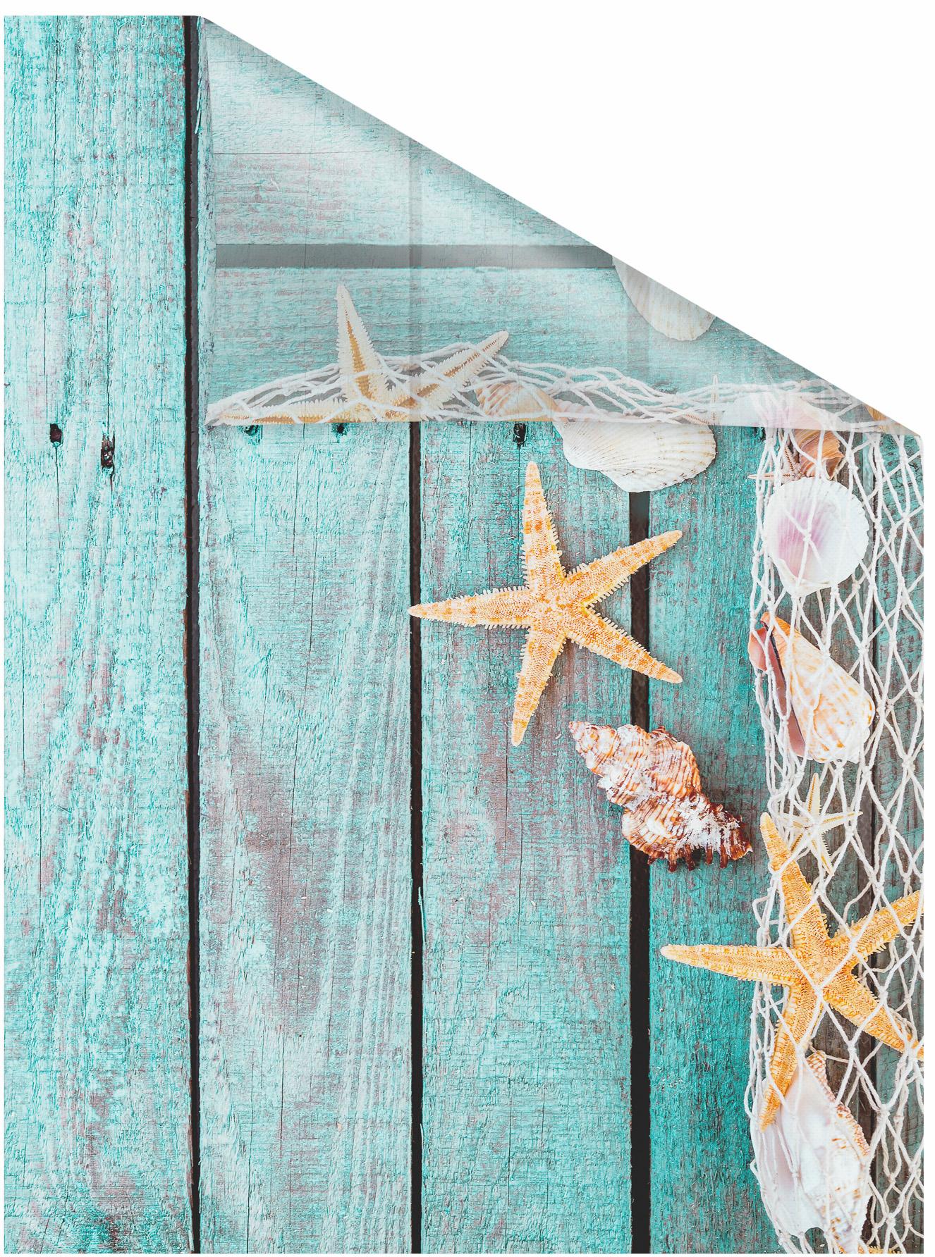 Bild von LICHTBLICK ORIGINAL Fensterfolie "Bretter Beach", 1 St., blickdicht, strukturiertKlebepunkte, selbstklebend, Sichtschutz