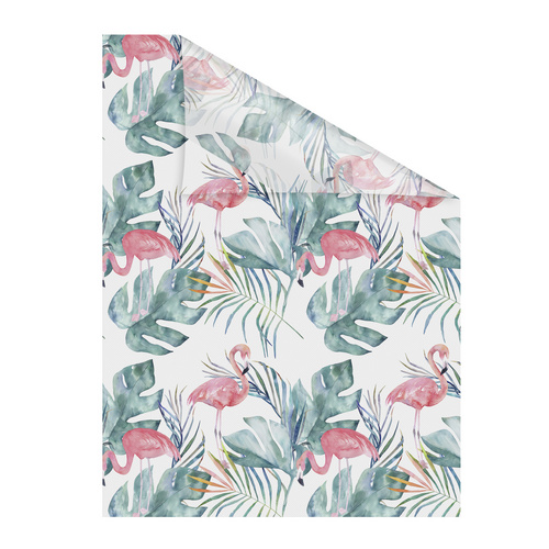 Bild von Lichtblick Fensterfolie selbstklebend mit Motiv, Sichtschutz, merhfach Ablösbar, Montage ohne Rakel, Made in Germany Flamingo - Rosa Grün 50 x 100 cm (B x L)