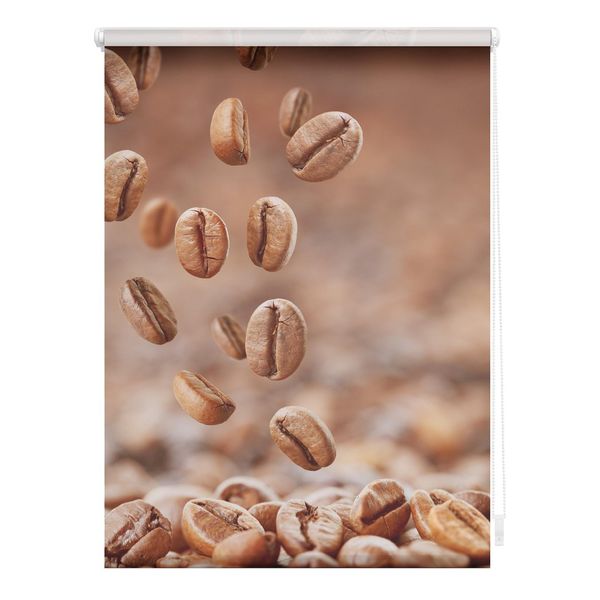 Bild von Lichtblick Klemmfix Tageslicht-Rollo mit Motiv, ohne Bohren, Blickdicht, Seitenzugrollo, Made in Germany, Kaffee - Braun 90 cm x 150 cm (B x L)