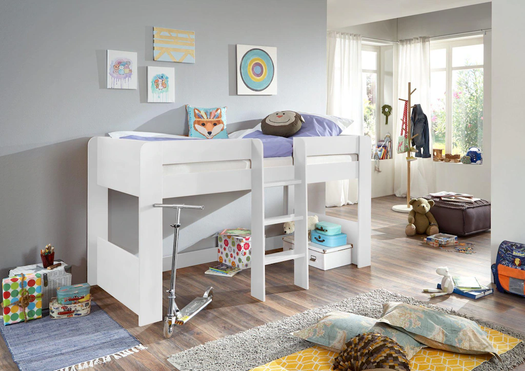 Bild von Relita Hochbett "Andi", wahlweise mit Rolllattenrost, inkl. Leiter, pflegel. Dekor Oberfläche