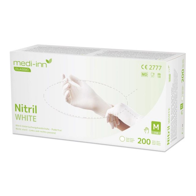 Bild von Medi-Inn Nitril-Handschuhe Nitril white Einmalhandschuhe Puderfrei Big Box puderfrei weiß AQL: 1.5