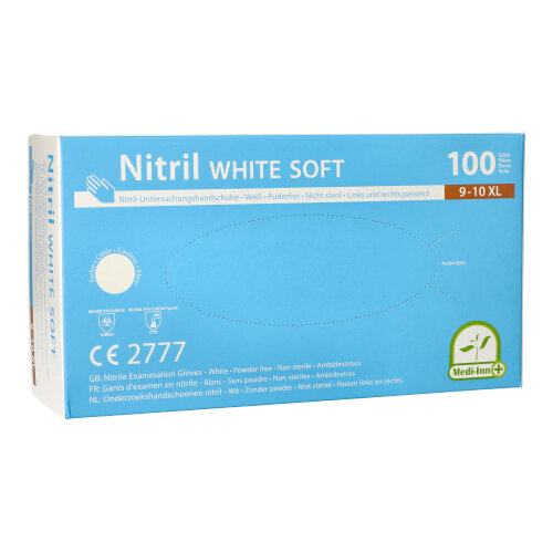 Bild von Medi-Inn® Handschuhe Nitril puderfrei "White Soft" weiss Größe XL