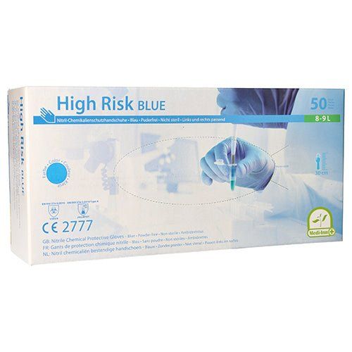 Bild von Medi-Inn Nitril High Risk blue Chemikalienschutzhandschuhe